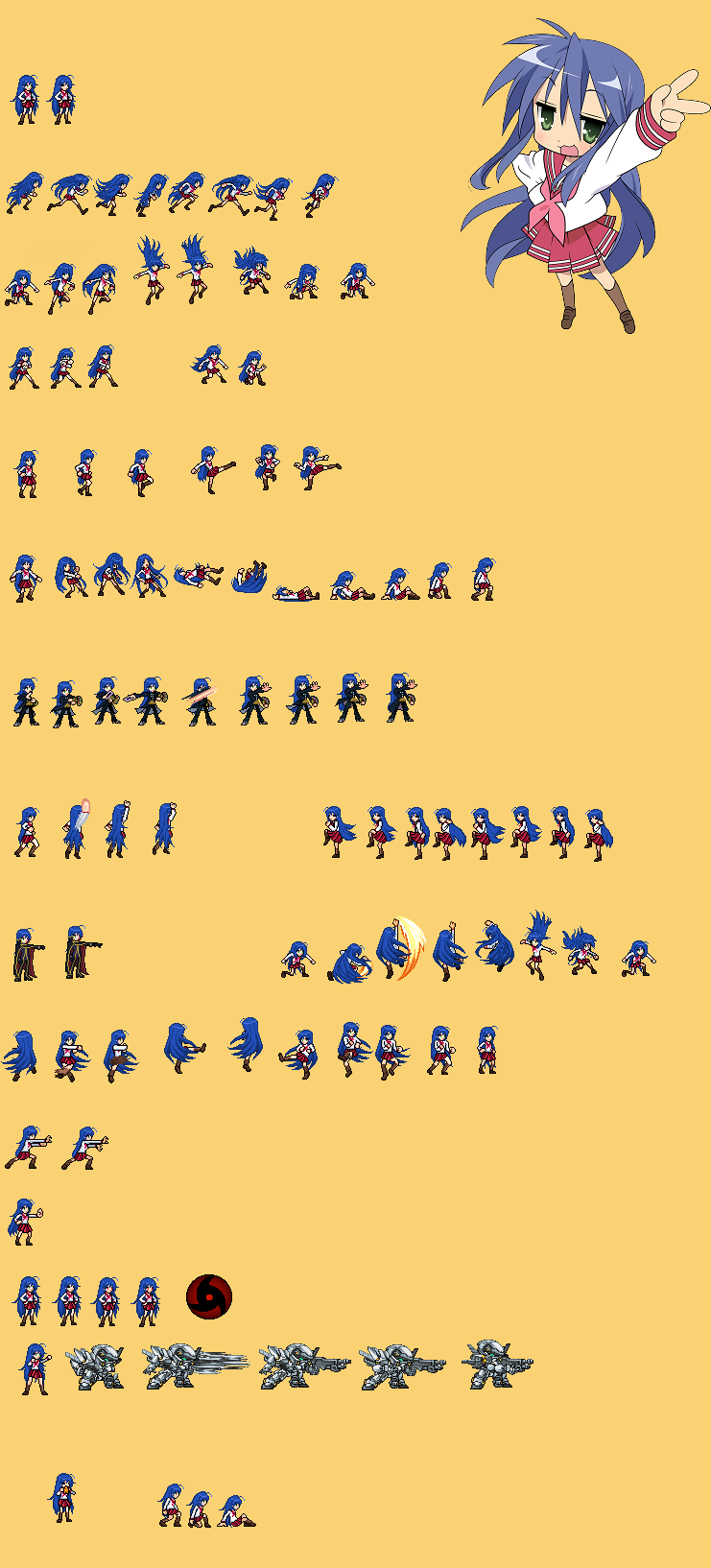 Jus Deviantart Konata Jus Sprites Sheet by YoukaiPainend on DeviantArt