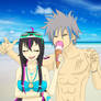 Fairy Tail OC Akira and Keita in the beach
