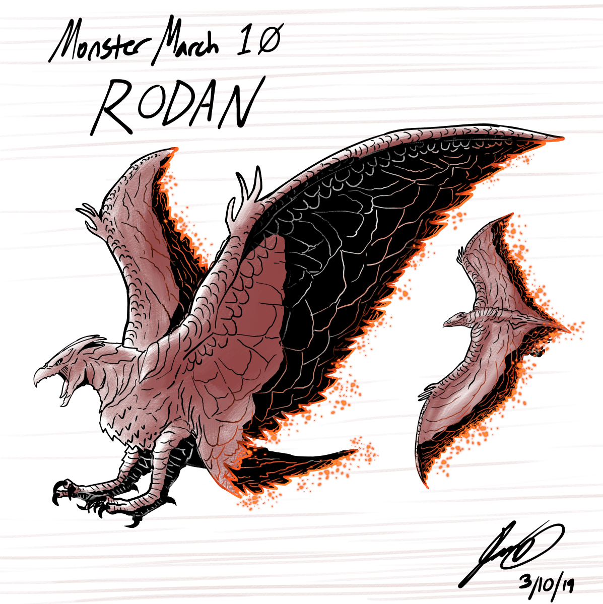 Kaiju Monster March 10 - Rodan by pyrasterran on DeviantArt