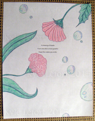 Thank You Flowers - Haiku Letter Drawing