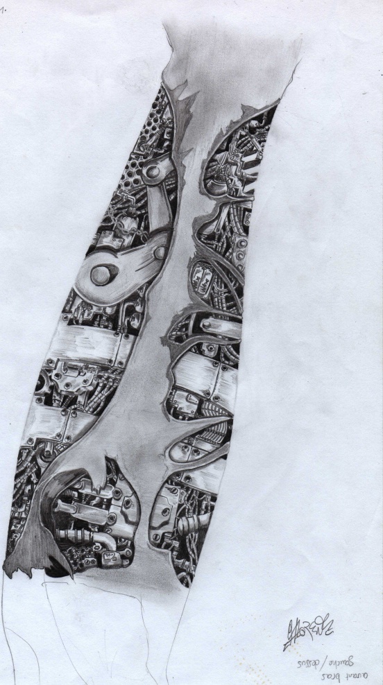 Arm tattoo - Biomech sleeve - inside