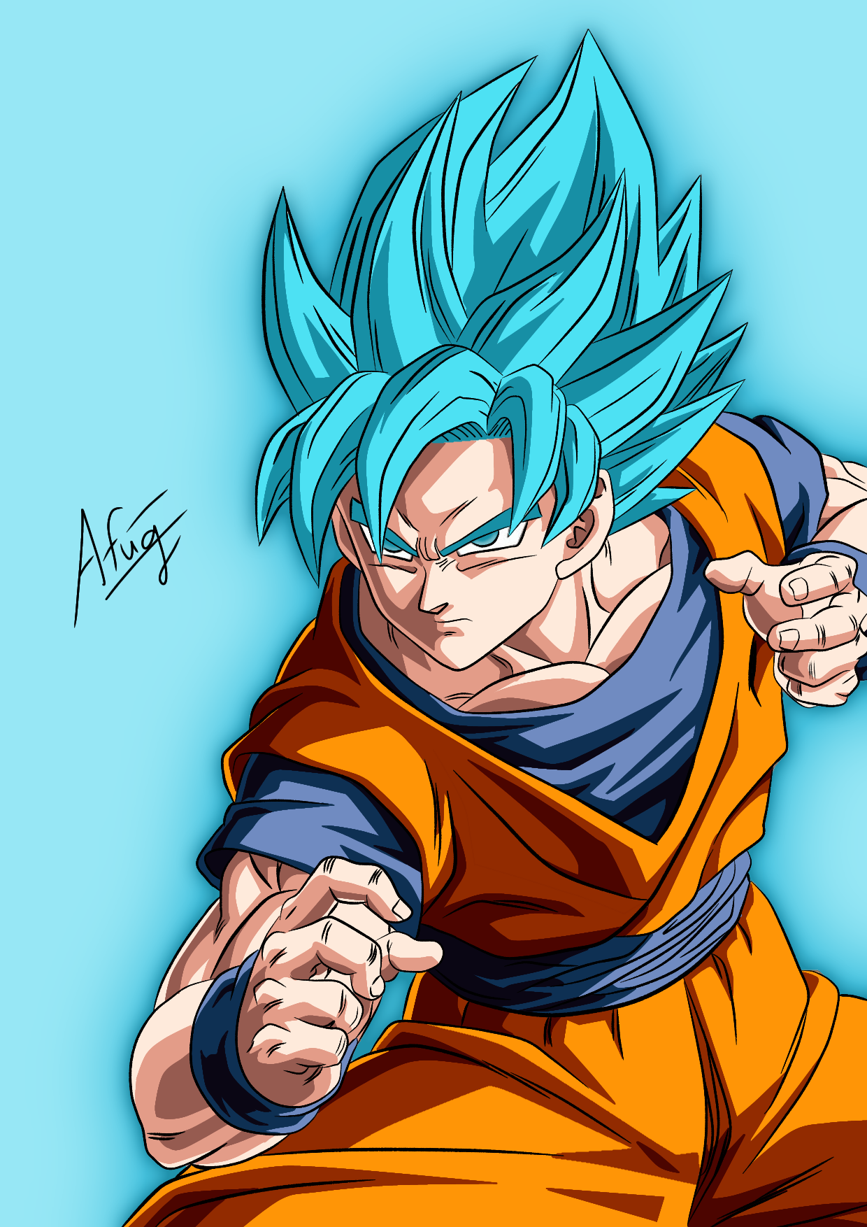 Goku super saiyan blue by BardockSonic on DeviantArt