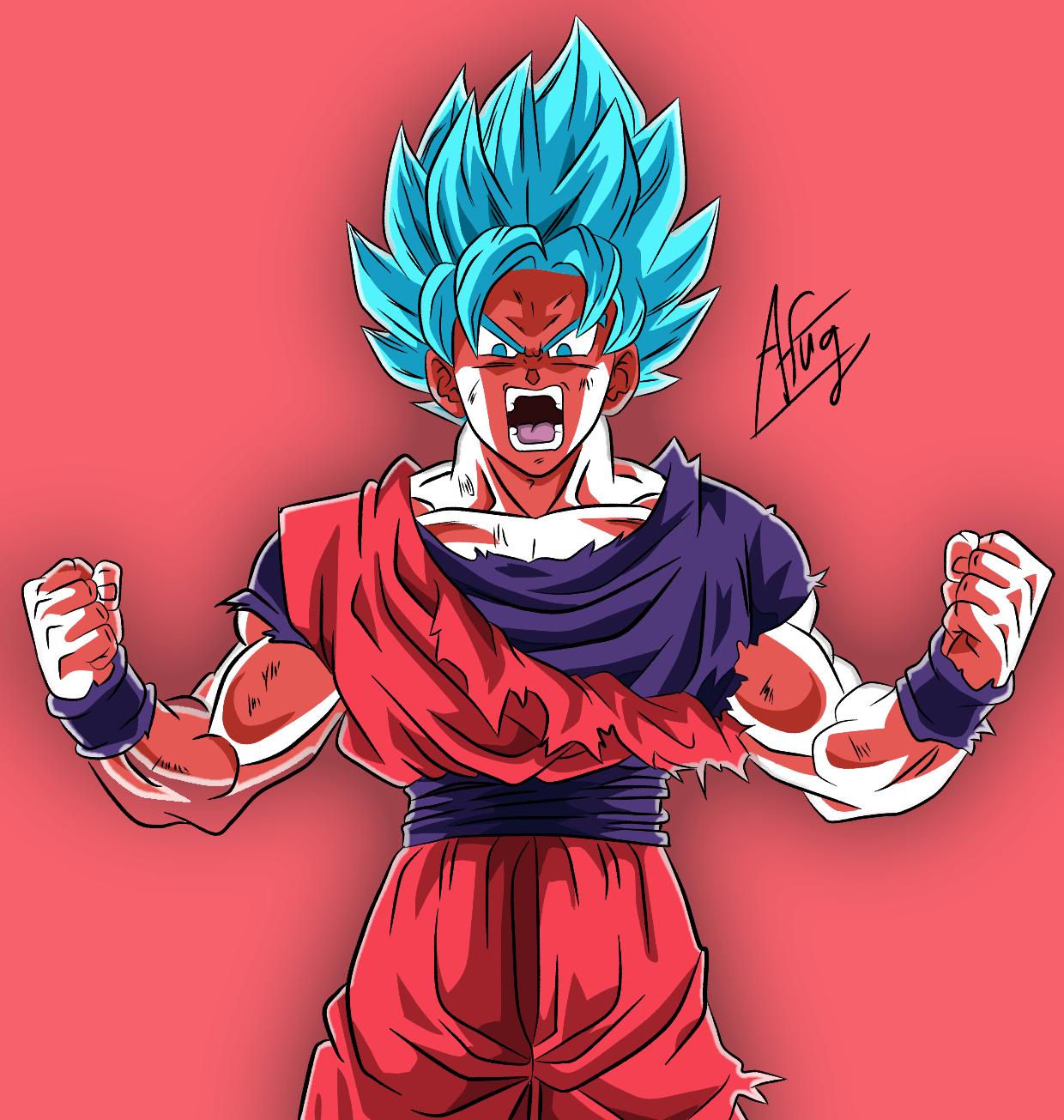 Goku super saiyan Blue kaioken by BardockSonic on DeviantArt