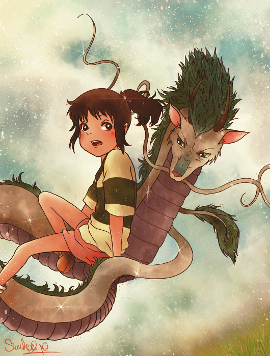 .Spirited Away. Sen and Haku