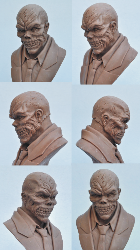 Black Mask Bust Monster Clay Sculpt