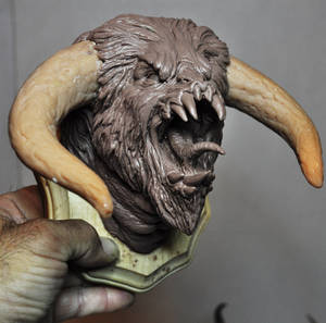 Minotaur Beast Plaque Bust sculpt 1