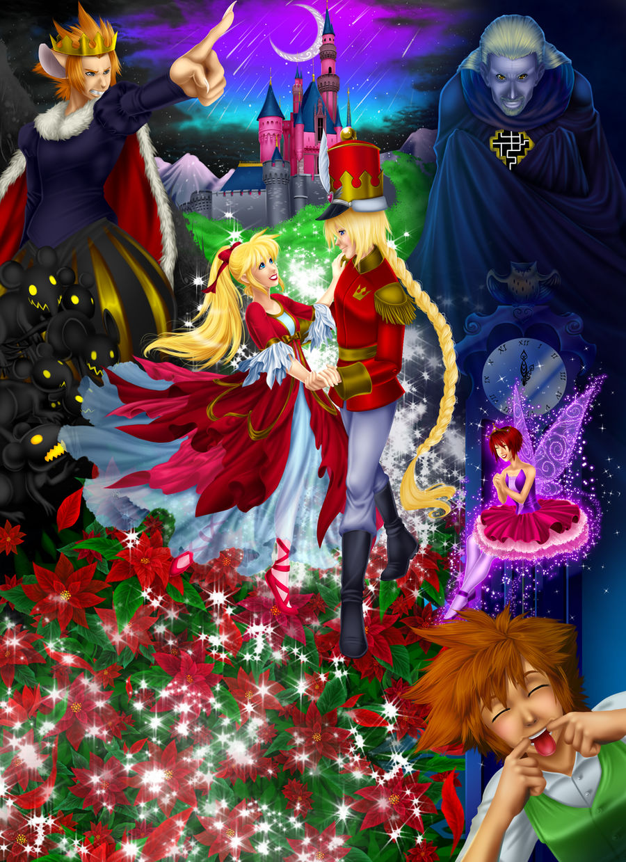 Sora kingdom hearts as a nutcracker prince, painting-style
