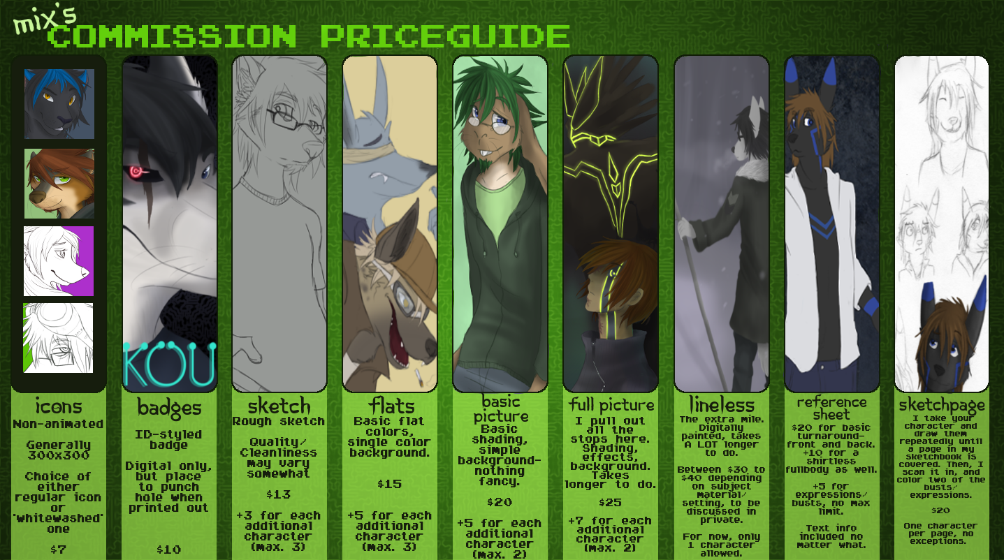 COMMISSION PRICESHEET 2K12