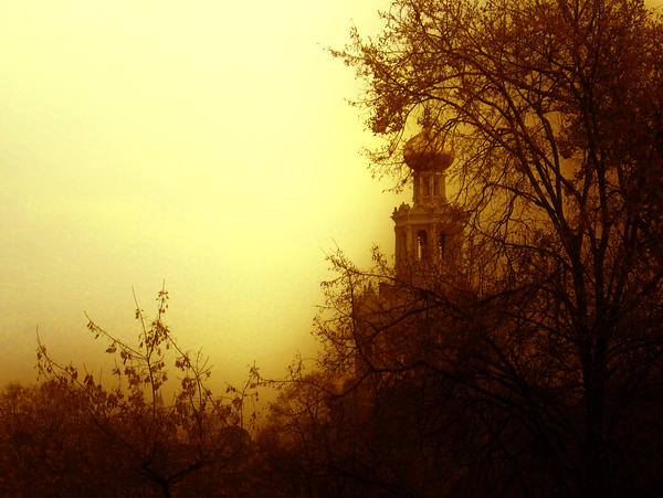 Church in a fog