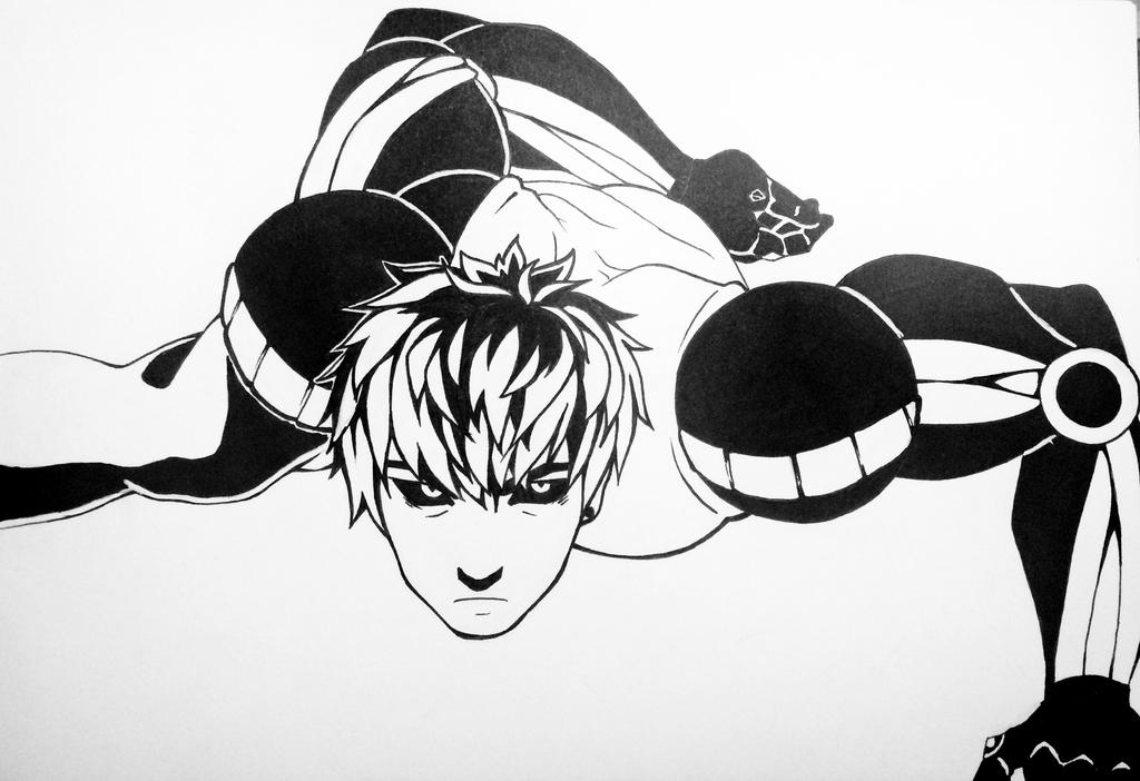 Genos - One Punch Man Lineart by Miyukabob on DeviantArt