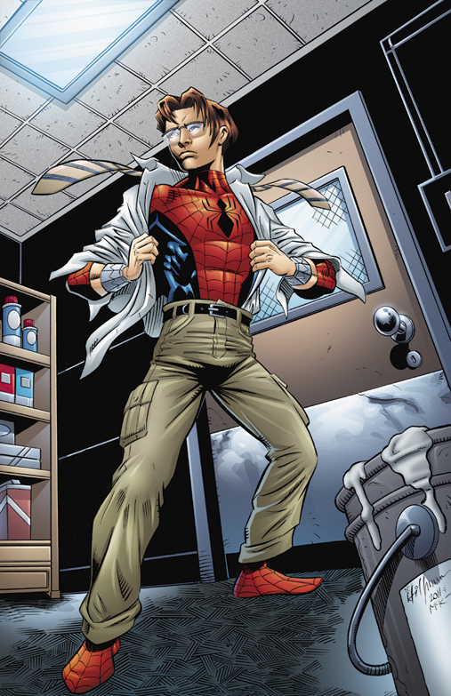 Spidey in storage room