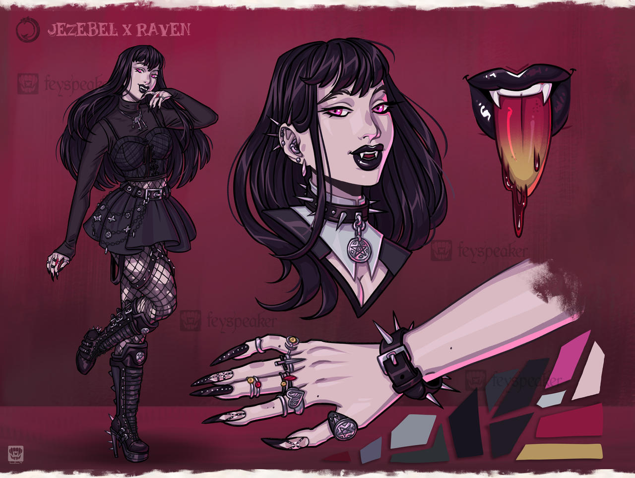 Vampire Ref VtM Goth Vampire Reference Sheet Commission by feyspeaker on DeviantArt