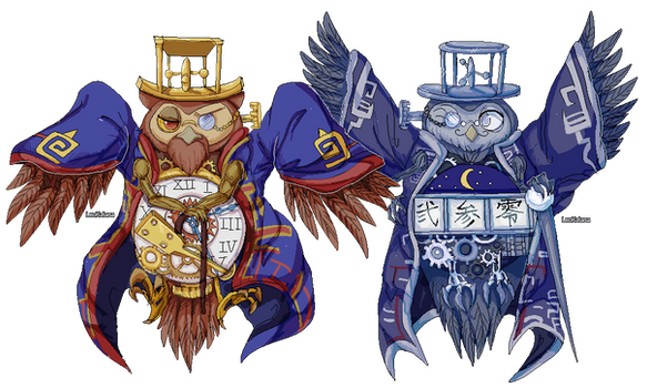 =OKAMI=  twin owl brothers Lechku and Nechku Pixel