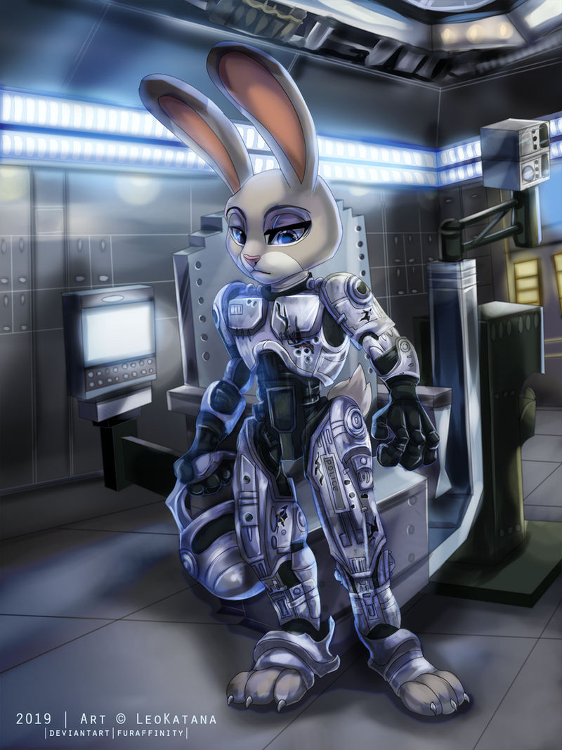 zootropolis mechanical robocop animals anthro anthropomorphic bunny cartoon crossover disney fan fanart furry girl movie rabbit robot zootopia art judyhopps