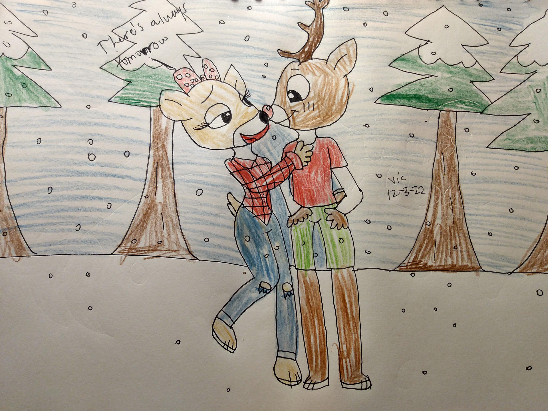 Rudolph and Clarice in anthro version by Victheanimaldrawer on DeviantArt