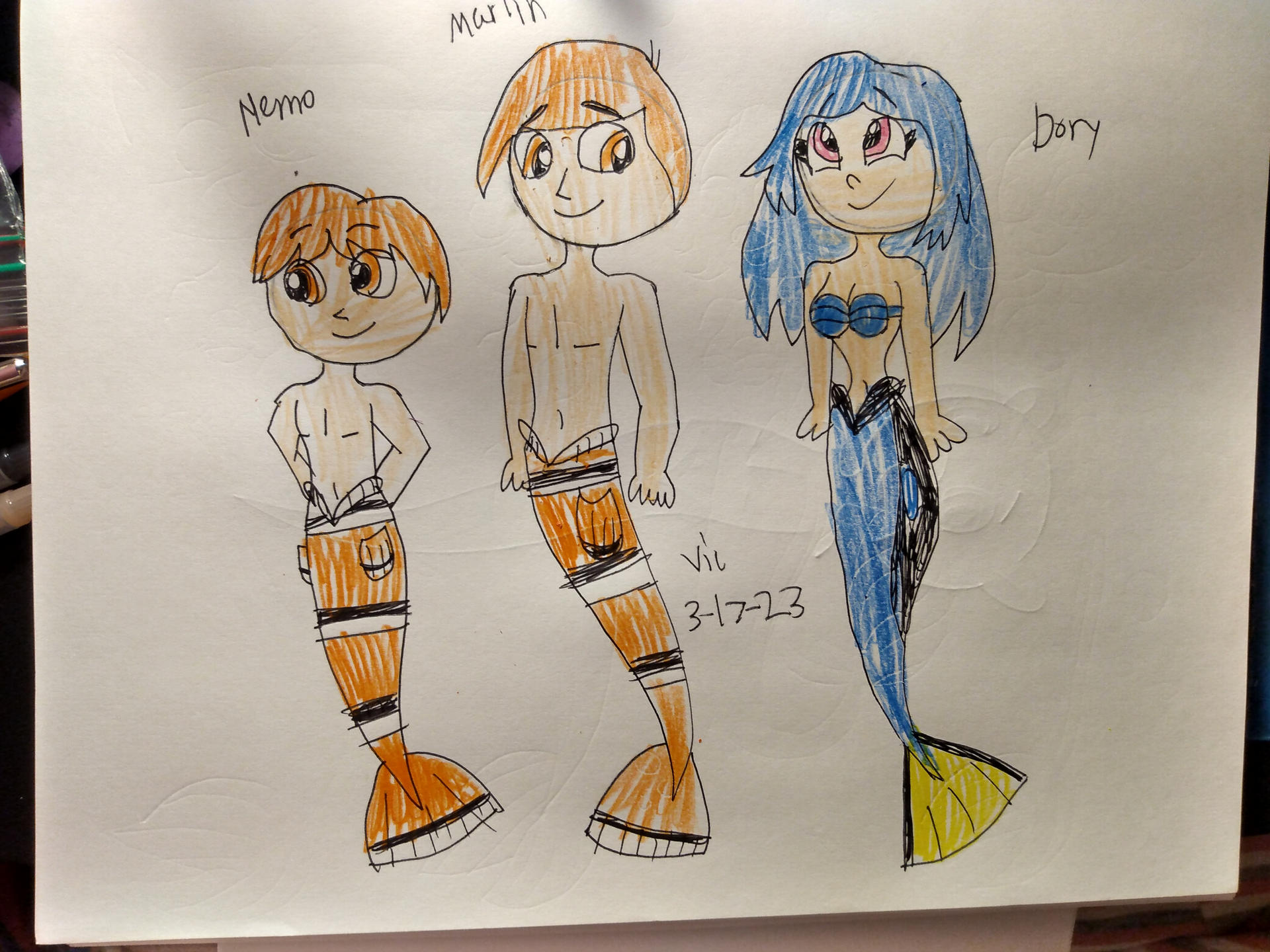 Pop Mer Form Marlin, Nemo and Dory in mer-forms by Victheanimaldrawer on DeviantArt