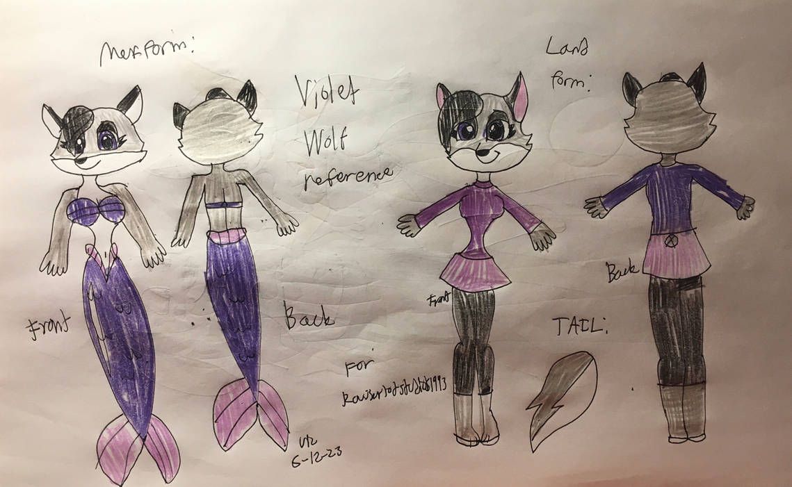 Violet Wolf Land and mer form reference sheet by Victheanimaldrawer on ...
