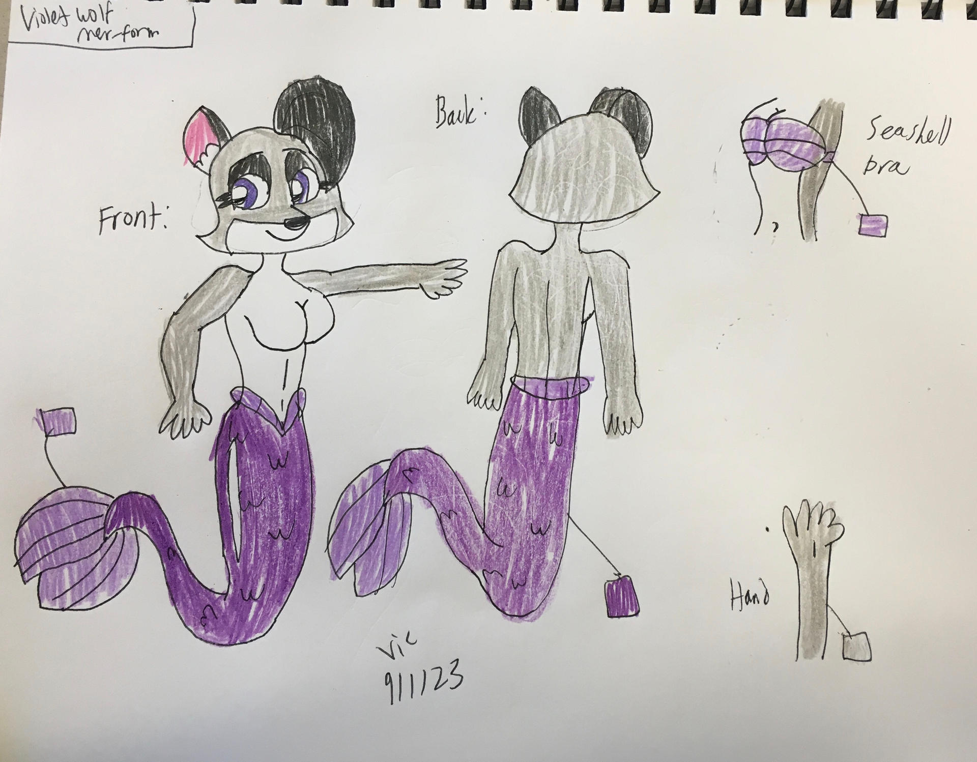 Mer Person Reference Violet Wolf Mer-form reference sheet by Victheanimaldrawer on DeviantArt