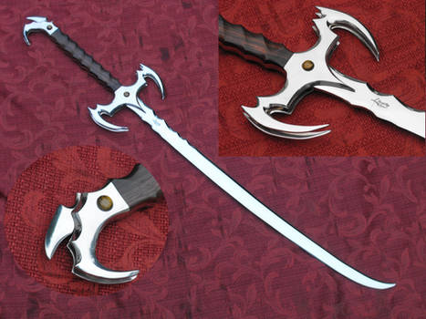 two handed scimitar with cocobolo and tigerseye