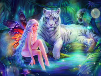 White tiger vs butterfly fairy