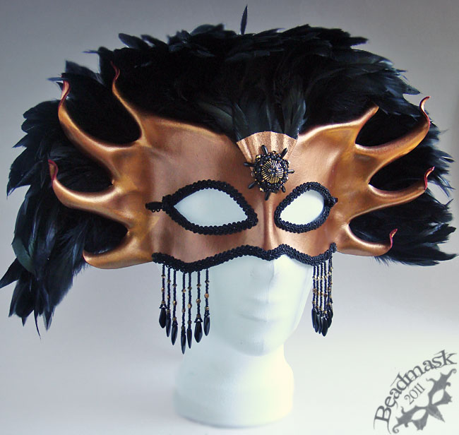 Bronze and black gala mask