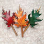 Fall Oak Hair Slides