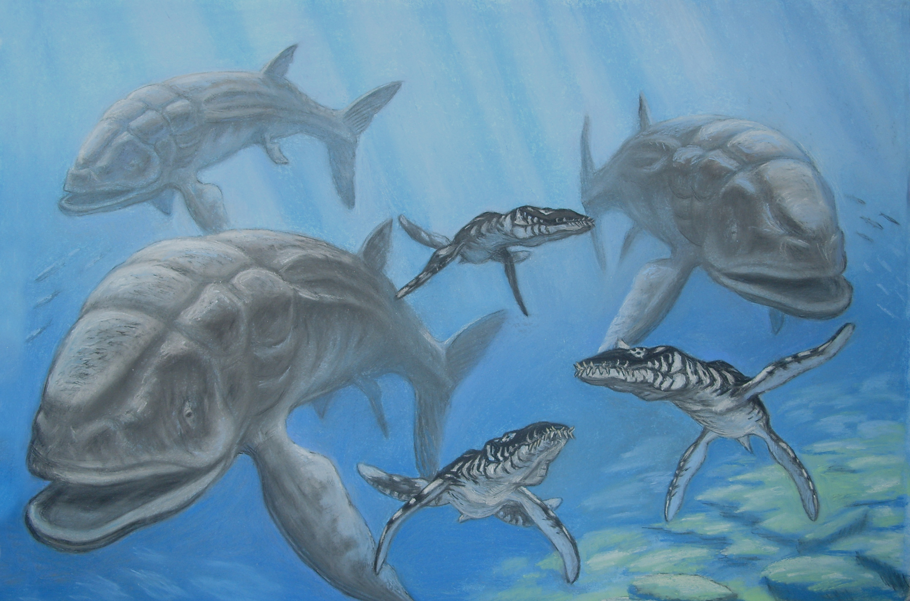 Leedsichthys, Liopleurodon.