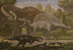 Paralititan, Spinosaurus, Rugops.