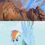 Rainbow Dash Alerts Wildebeest Stampede