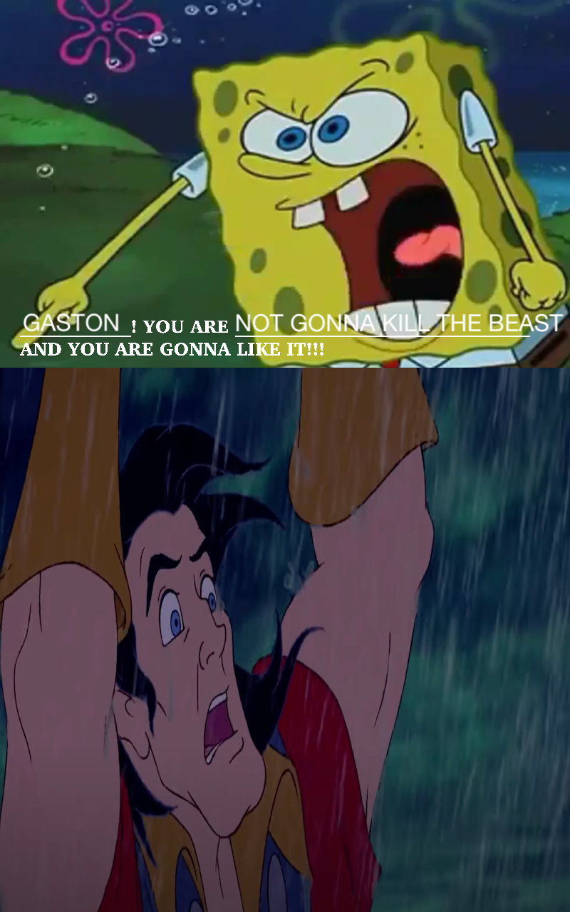 SpongeBob Explodes at Gaston by leahk90 on DeviantArt