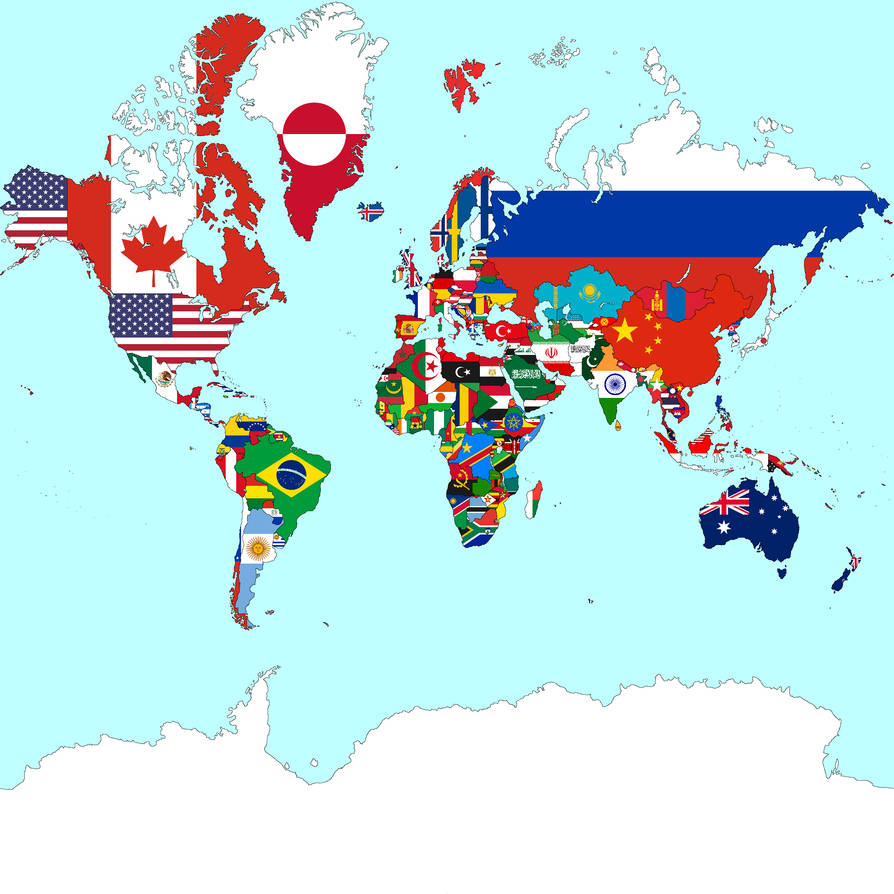 Mercator Projection Flag Map of the World (Full) by CanhDuy2006 on ...