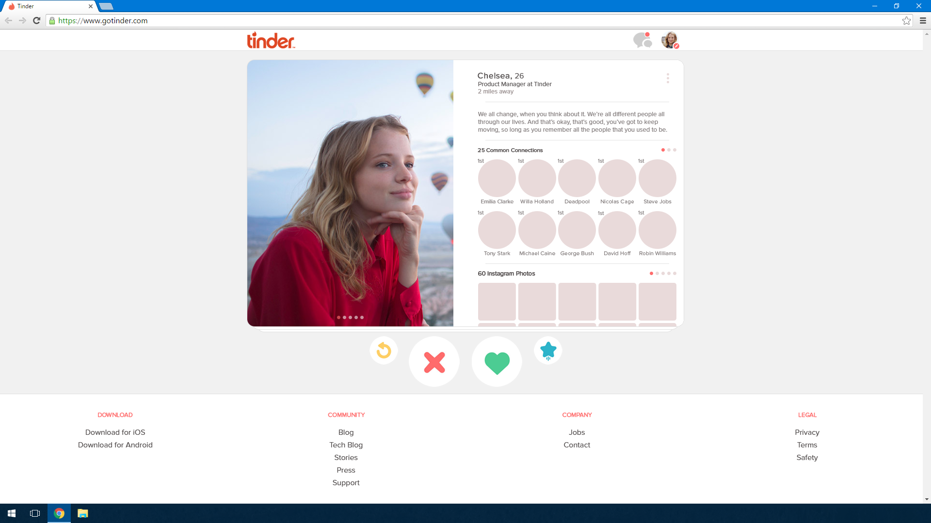 Web unofficial client tinder Unofficial Tinder