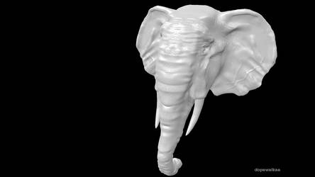 Elephant sculpt | Blender sculpt | Prerender