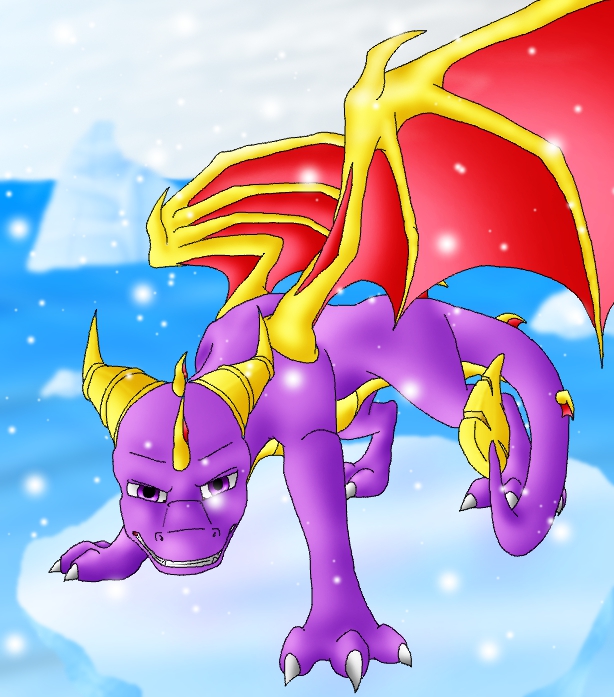 Spyro on an ice floe