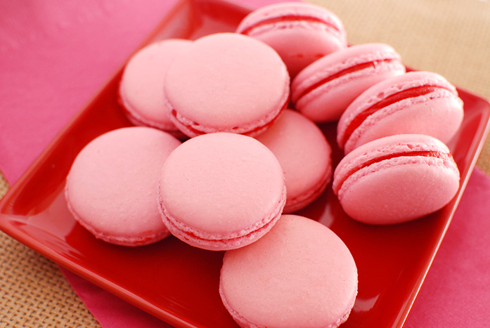 Raspberry Macarons