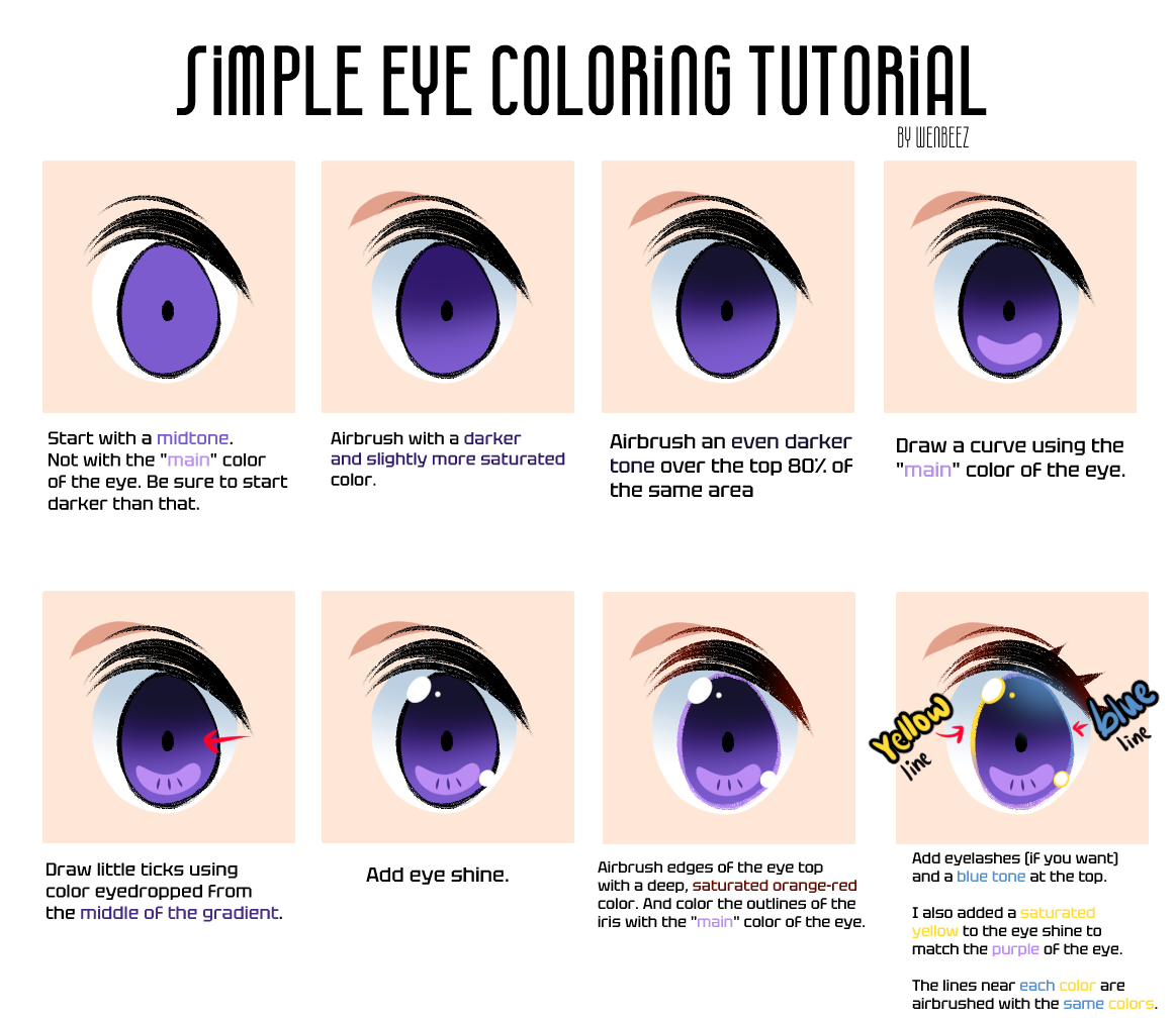 Simple Eye Coloring Tutorial by wenbeez on DeviantArt