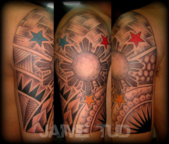 Tribal with 3 Stars and A Sun by JaimeTudTattoos on DeviantArt