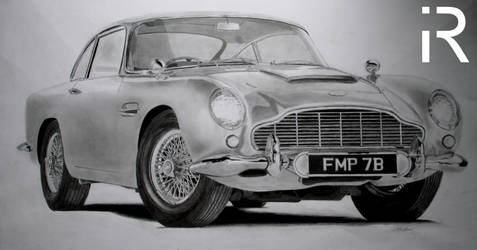 James Bond's Aston Martin DB5 drawing