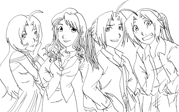 FMA: other world group lineart