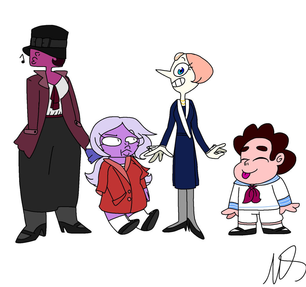 The Crystal Gems in 1920s fashion by Mushroom-Cookie-Bear on