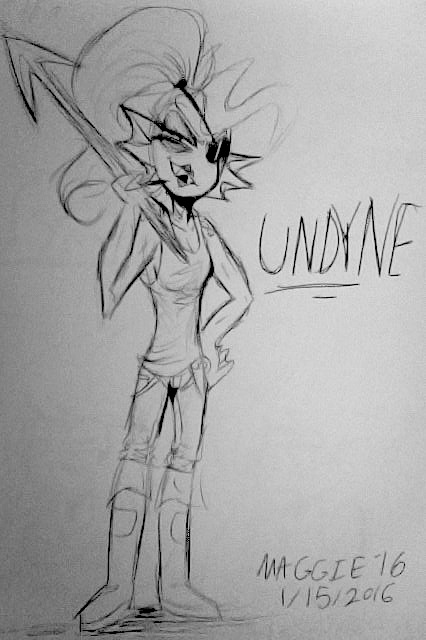 undyne pen sketch