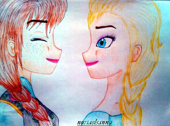 Primer dibujo- Elsa y Anna by nuriaelsanna on DeviantArt