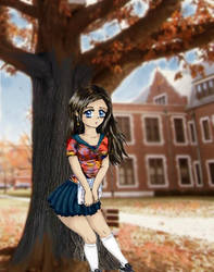 Autumn School Girl