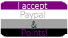 I accept paypal and points