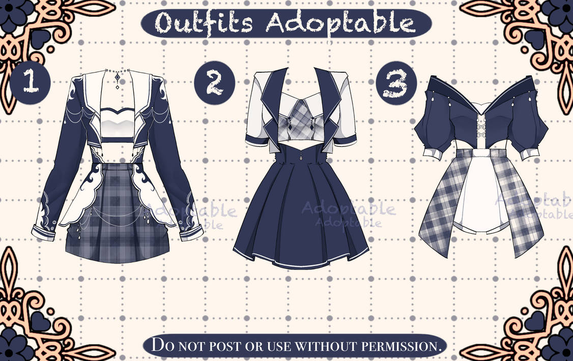 [open] Adoptable Outfit batch by saki19755 on DeviantArt
