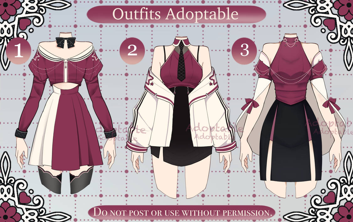 [Open] Adoptable Outfit batch by saki19755 on DeviantArt