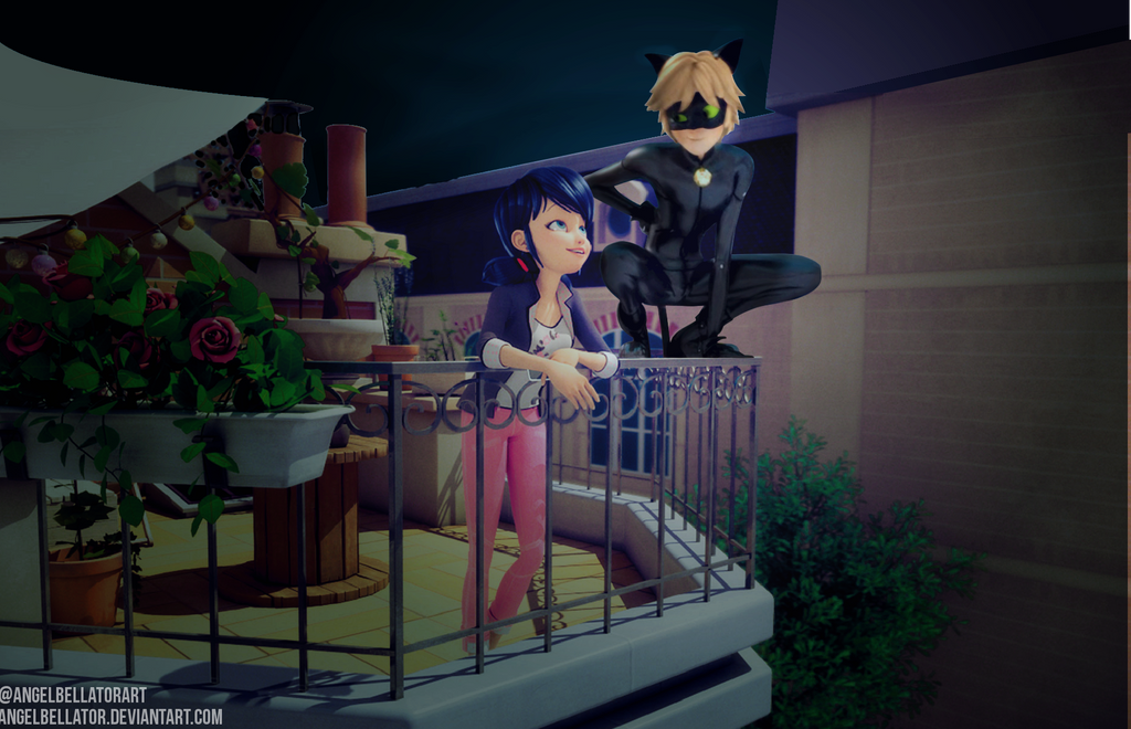 Marichat balcony scene by AngelBellator on DeviantArt.