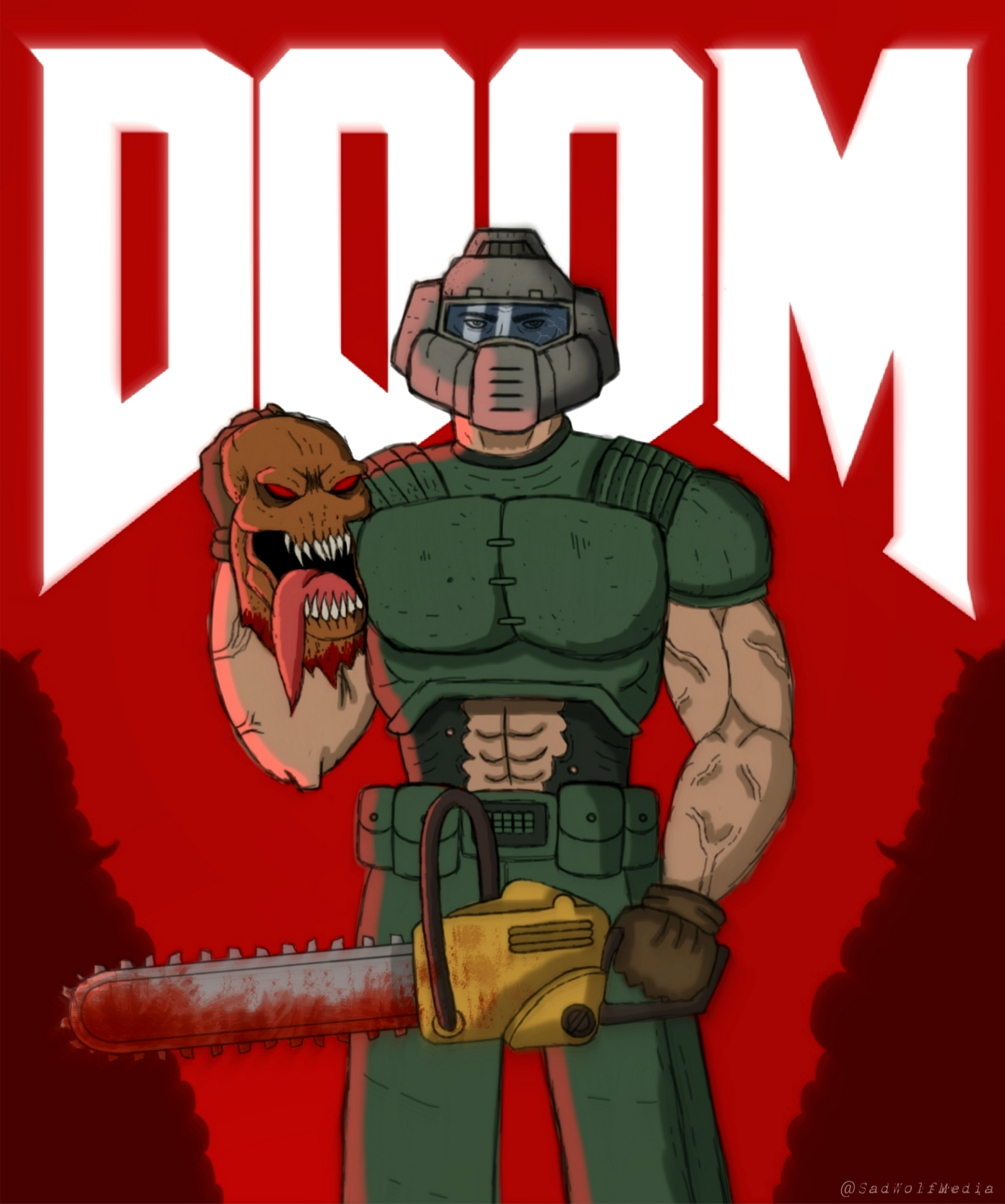 Doom Ripping Reeds Head DOOM - Rip and Tear... until it's done. by SadWolfMedia on DeviantArt