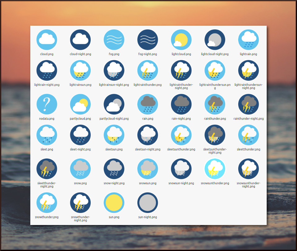 Flat Circle Weather Icons