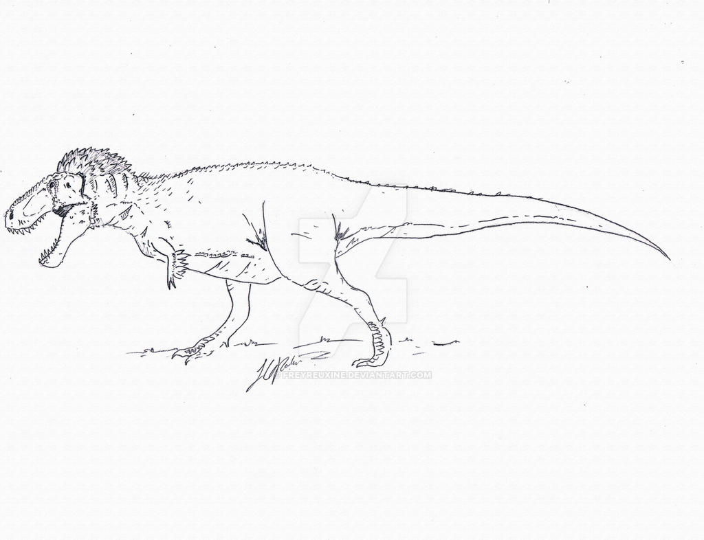 Поэтапное рисование тиранозавра